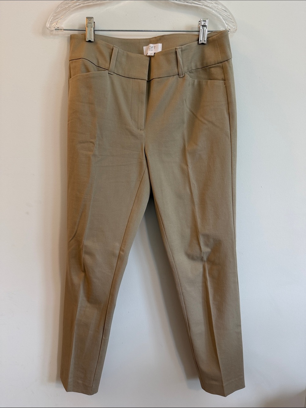 LOFT Khaki Slim Ankle Dress Pants